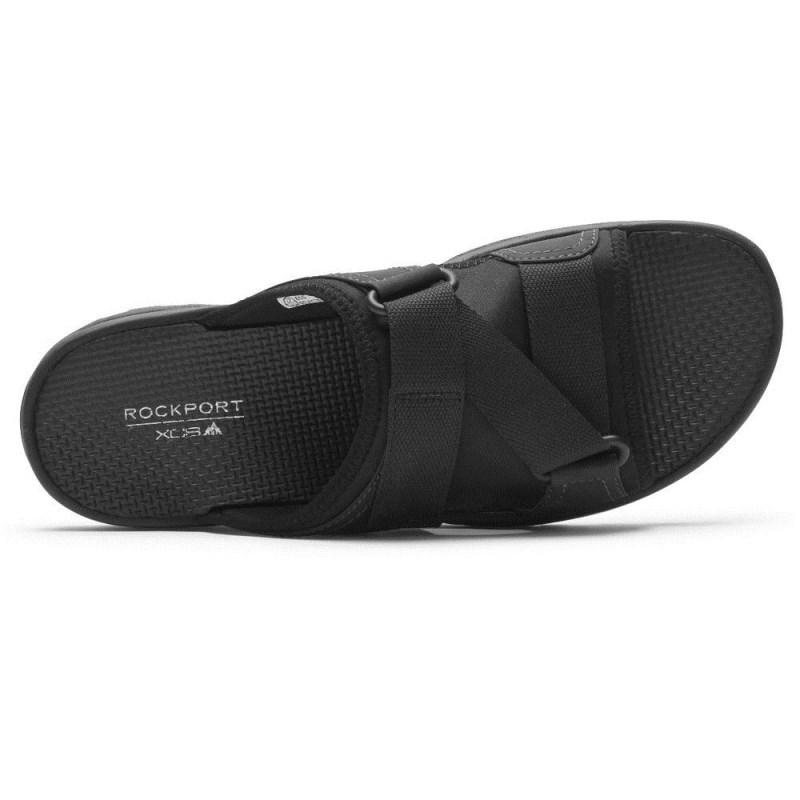 Rockport XCS Trail Technique Velcro Men Slides Black Singapore | DL9-81978