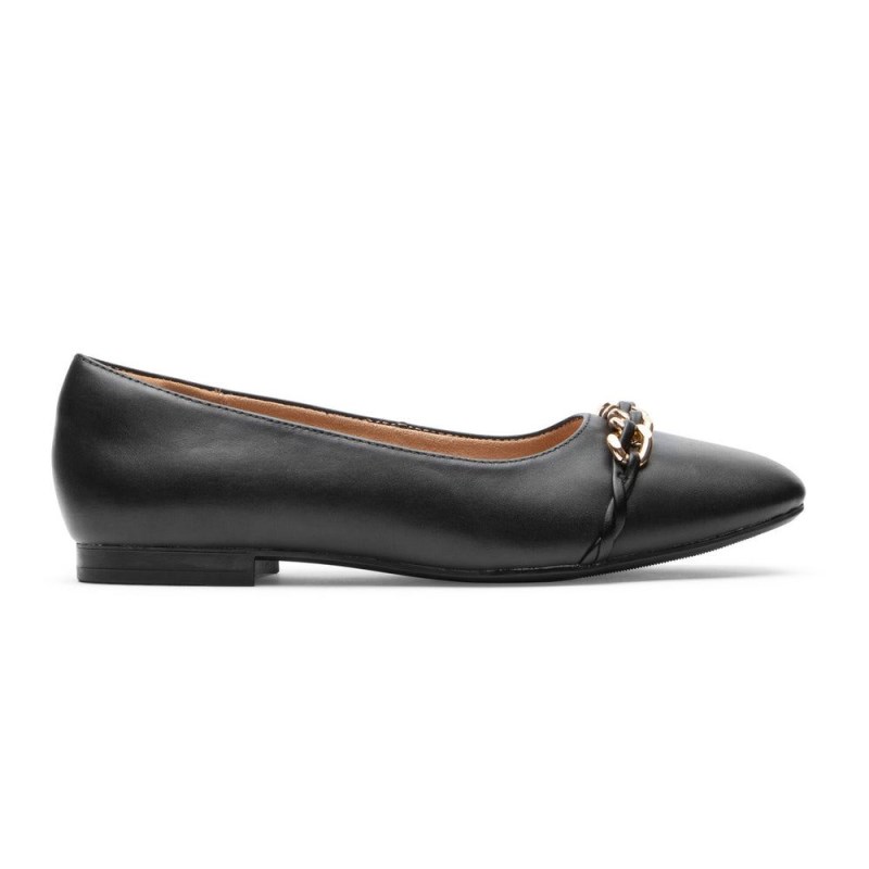 Rockport Zoie Chain Women Ballet Flats Black Singapore | GR8-01910