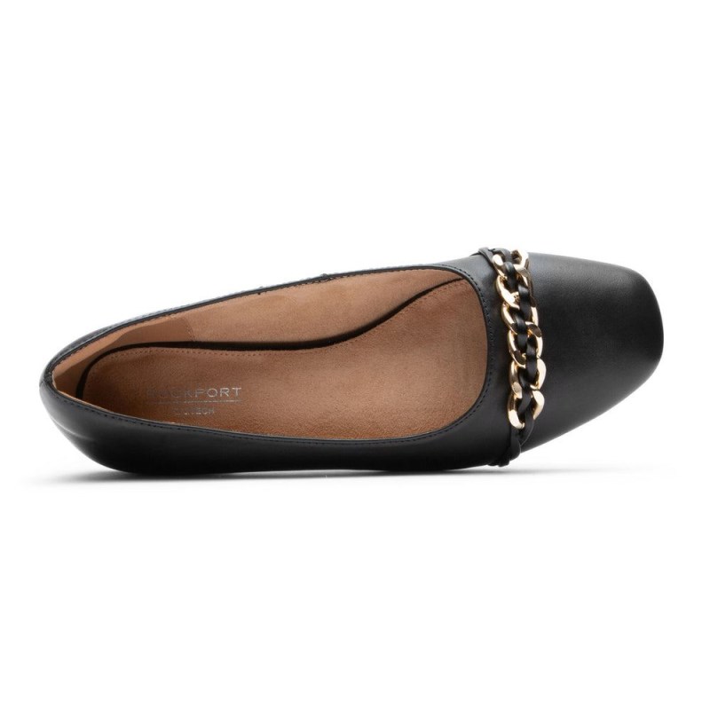 Rockport Zoie Chain Women Ballet Flats Black Singapore | GR8-01910