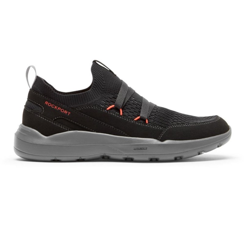 Rockport truFLEX Evolution Mudguard Slip-On Men Sneakers Black Singapore | JJ6-87008