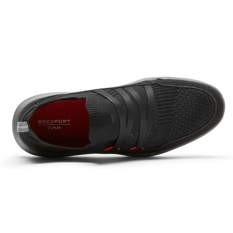 Rockport truFLEX Evolution Mudguard Slip-On Men Sneakers Black Singapore | JJ6-87008